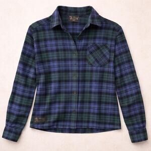 The Vermont Flannel Classic Cozy Cabincore plaid flannel shirt blue forest green
